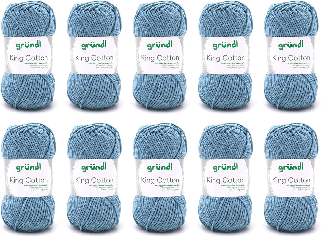 Gründl King Cotton (weiches und voluminöses Strick- und Häkelgarn aus 55% Polyacryl & 45% Baumwolle,