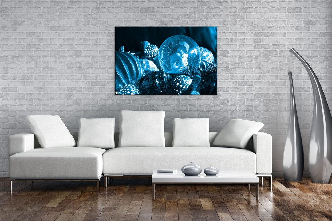 deyoli kleiner Engel in einer Kugel Format 80x60 Effekt: Monocrome Blau als Leinwandbild, Motiv fert