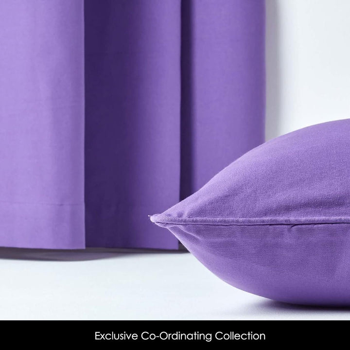 Homescapes Ösenvorhang Blickdicht lila Dekoschal 2er Set Plain Colour Breite 117 x Länge 137 cm Vorh