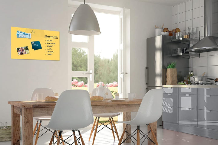 Be!Board B1208 Glas-Magnettafel gelb, 60 x 40 cm, Memoboard magnetisch gelb 60 x 40 cm, gelb 60 x 40