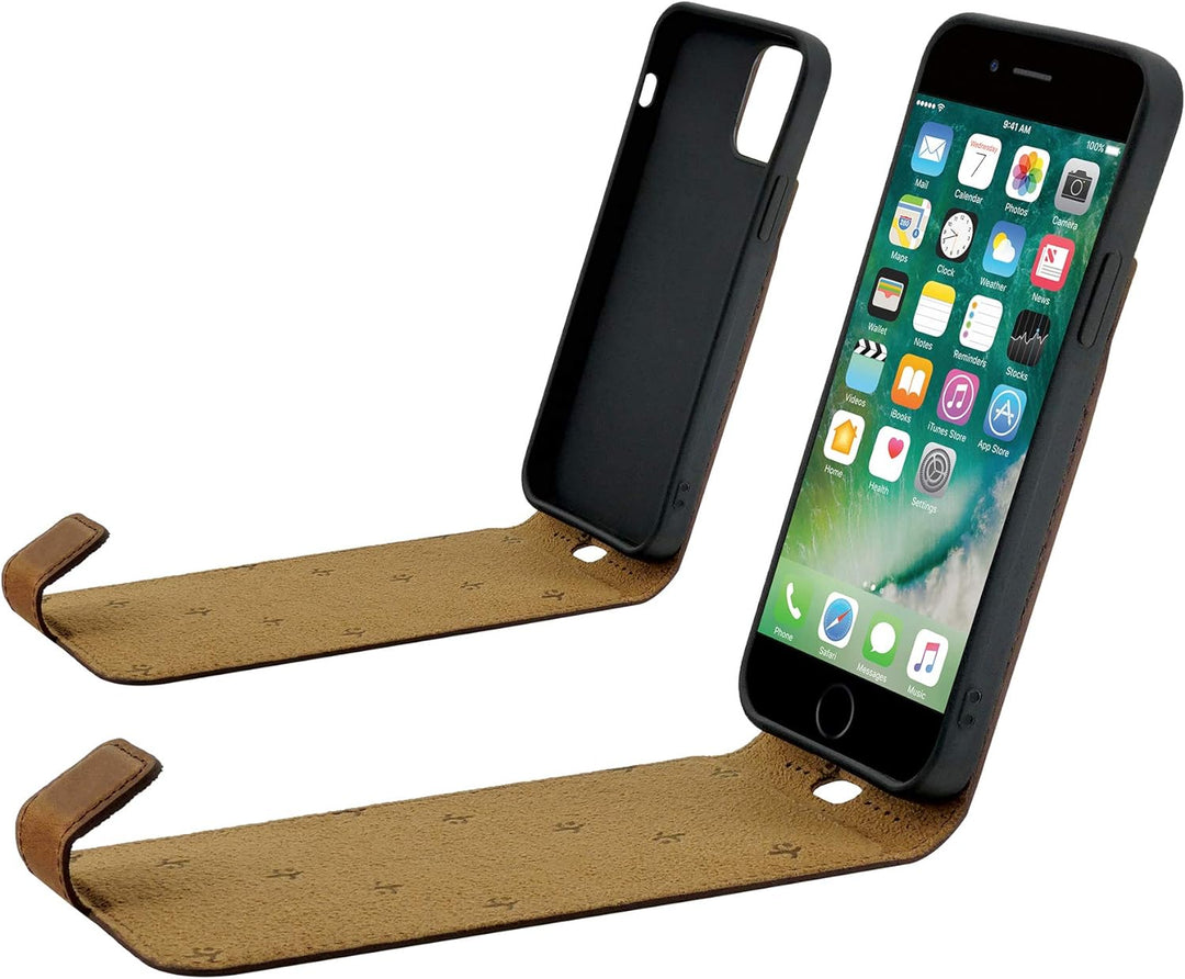 Suncase Original Flip-Style (Ultra-Slim) kompatibel mit iPhone 12 (6.1") Hülle Ledertasche Tasche Sc