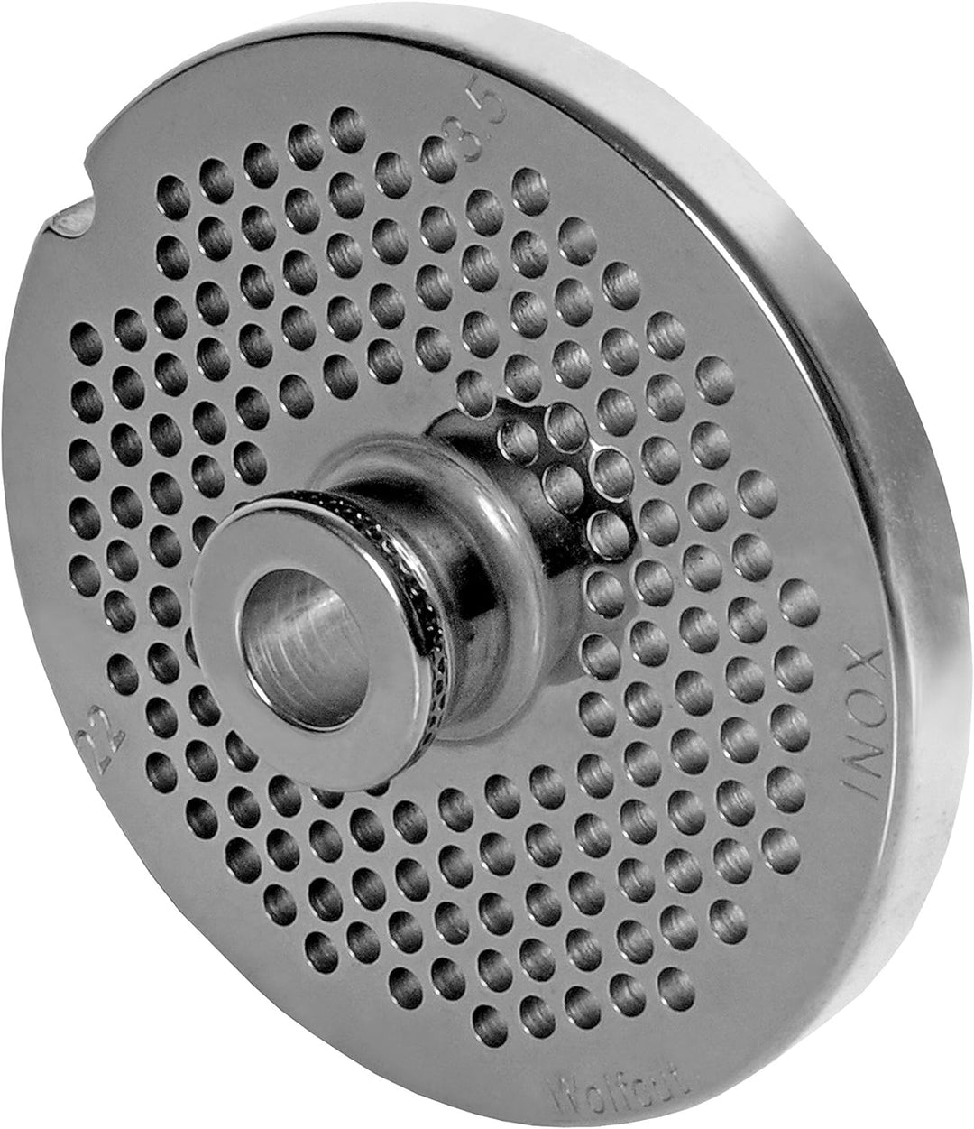 Wolfcut INOX Lochscheibe mit Nabe Gr. 22-3,5 MM Bohrung - kompatibel mit Fleischwolf Grösse 22