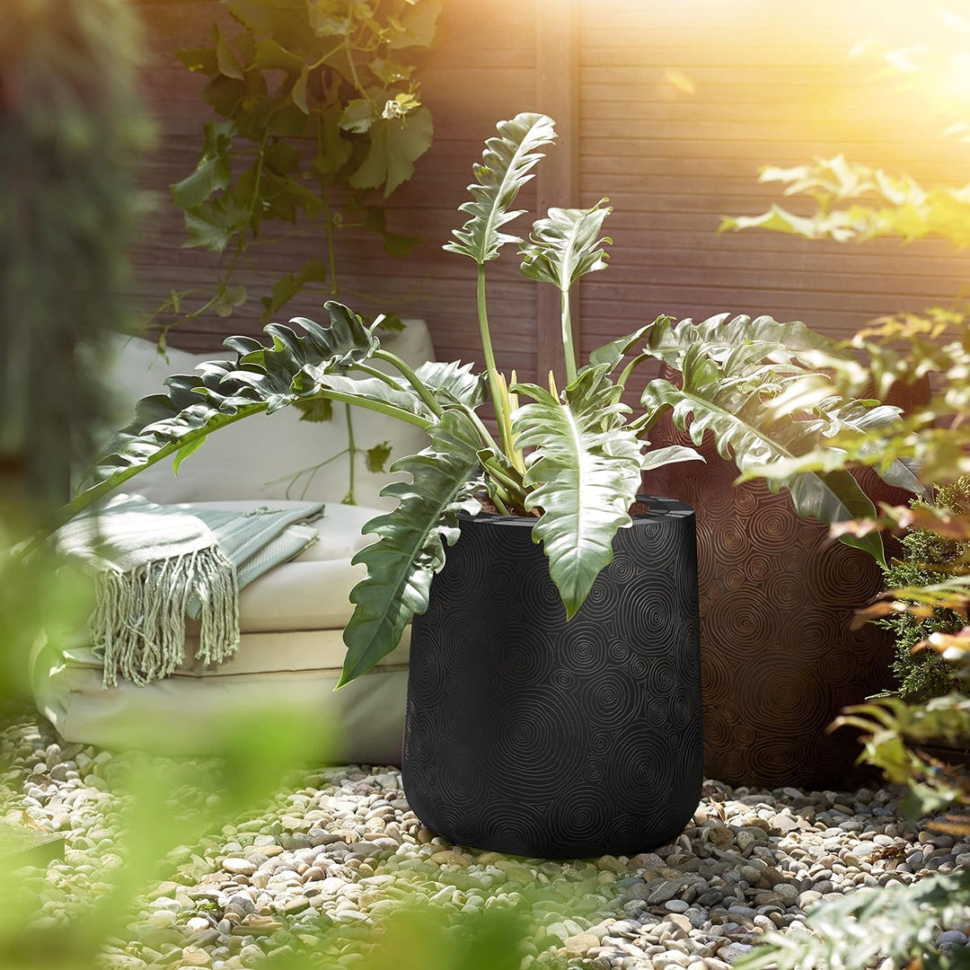 POETIC Pflanzgefäss MAHENO rund 57 Smoke Black