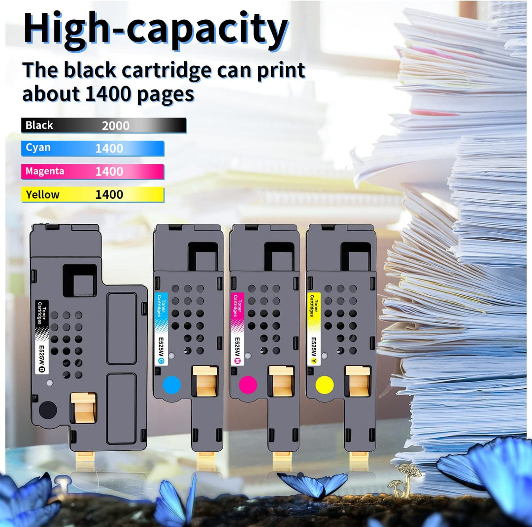 LOSMANN E525W kompatible Toner als Ersatz für Dell E525 E525w 593-BBLN 593-BBLZ 593-BBLV 593-BBLL (5