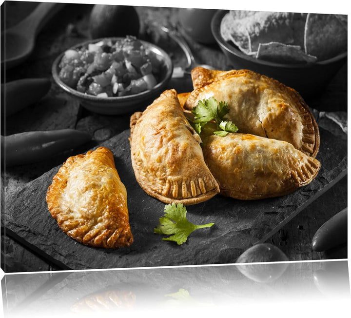 Frische Trotelini schwarz/weiss Format: 100x70 cm auf Leinwand, XXL riesige Bilder fertig gerahmt mi