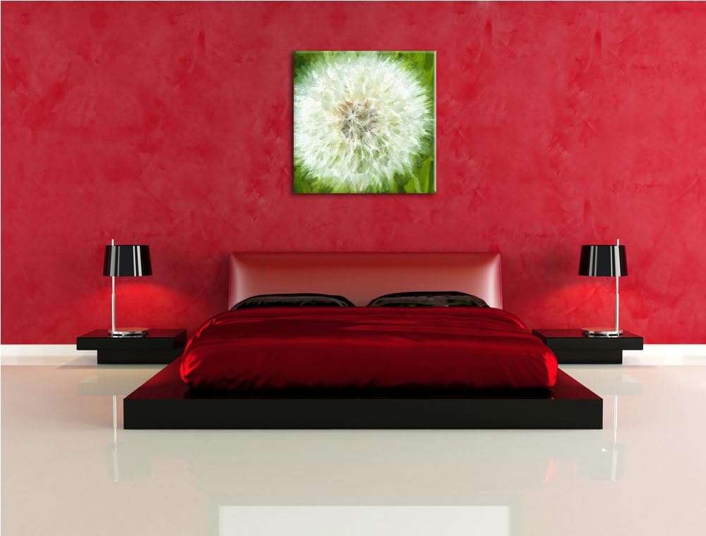 grosse wilde Pusteblume, Format: 70x70 auf Leinwand, XXL riesige Bilder fertig gerahmt mit Keilrahme