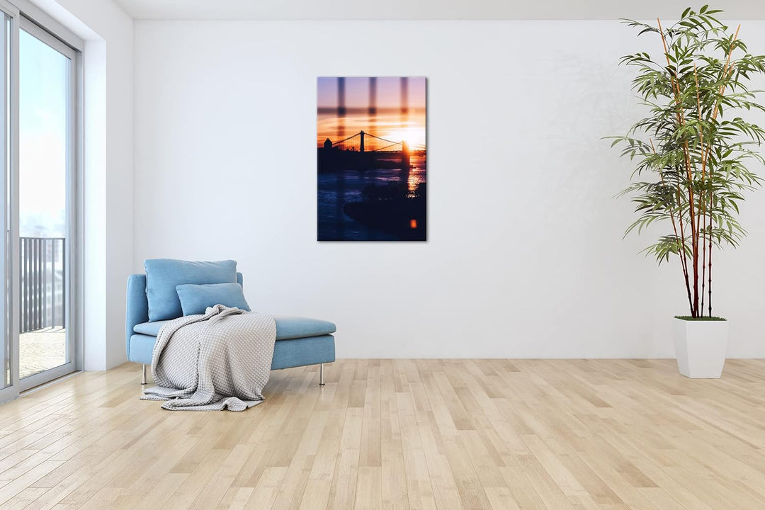 deyoli taumhafte Hängebrücke Format: 80x60 cm als Leinwandbild, Motiv fertig gerahmt auf Echtholzrah