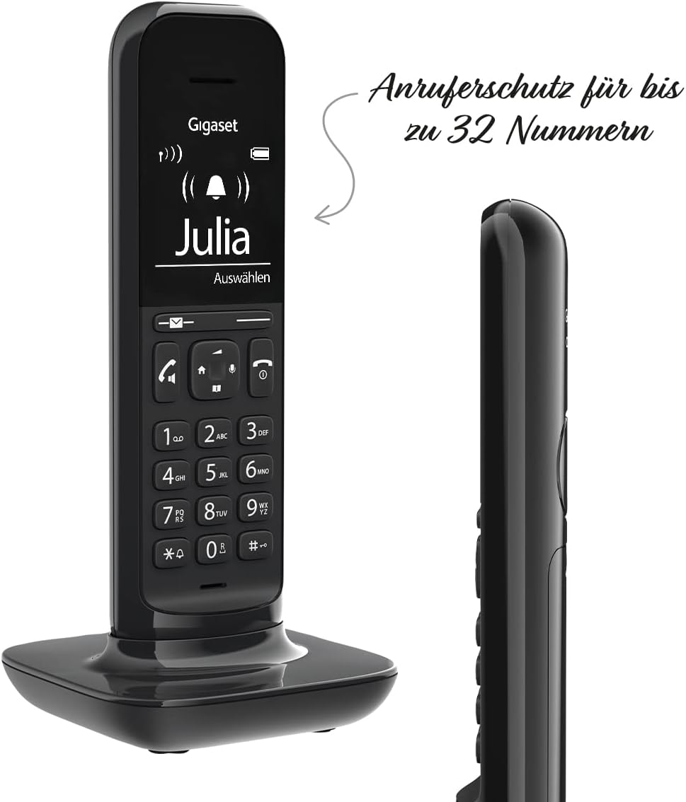 Gigaset Hello Telefon - Design Dect-Telefon - mit grossem Display und Freisprechfunktion - Raumüberw