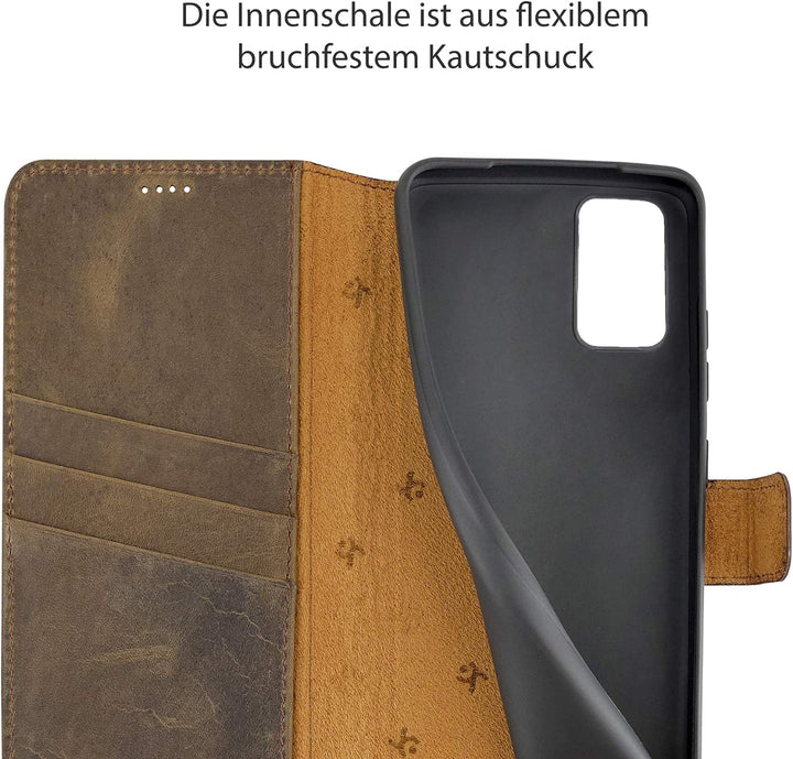 Suncase Book-Style Hülle kompatibel mit Samsung Galaxy S20 Plus Leder Tasche (Slim-Fit) Lederhülle H