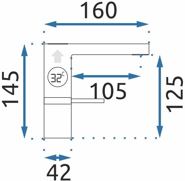 Rea Waschtischarmatur AMAR LCD BLACK LOW Wasserhahn Bad Badarmatur aus Messing Armatur für Waschbeck