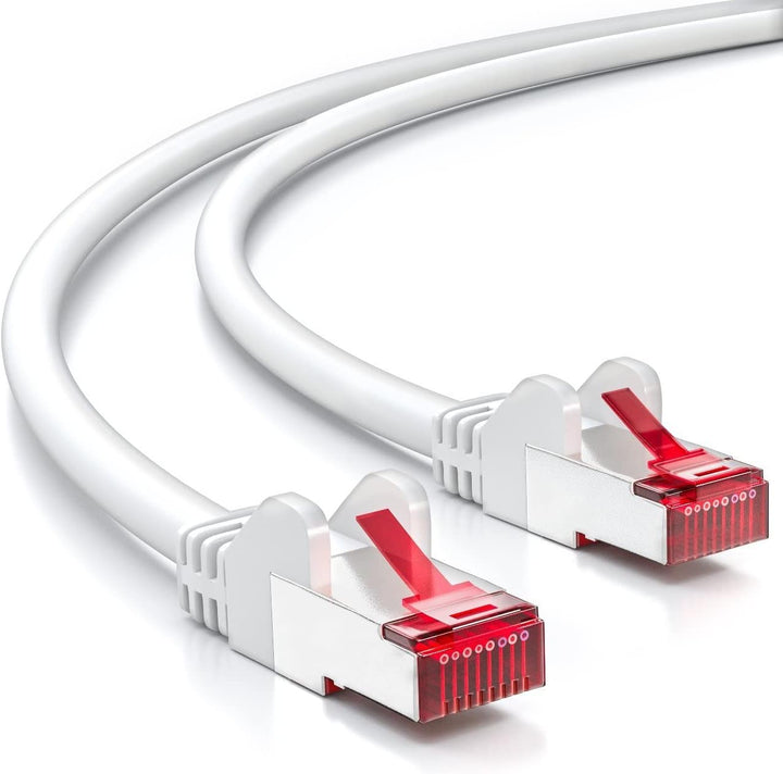 deleyCON 50m CAT6 Patchkabel S/FTP PIMF Schirmung CAT-6 RJ45 LAN DSL Netzwerkkabel Ethernetkabel Swi