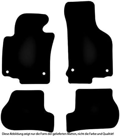 Bär-AfC Auto Fussmatten Doppelrippe passend für VW Scirocco 3. Gen ab 2008 + FL, Autoteppiche Nadelv