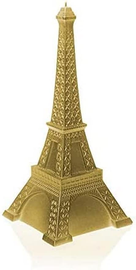 Candellana Kerze Eiffelturm | Höhe: 34,3 cm | Gelbgold | Handgefertigt in der EU