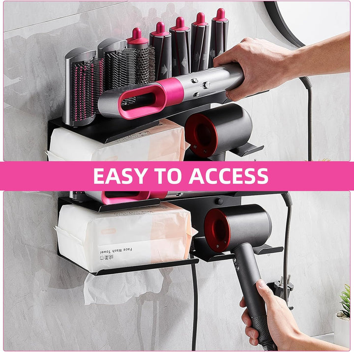 DingGreat föhnhalter wand ohne bohren für Dyson Airwrap Styler Complete, Aluminium Wandhalterung Stä