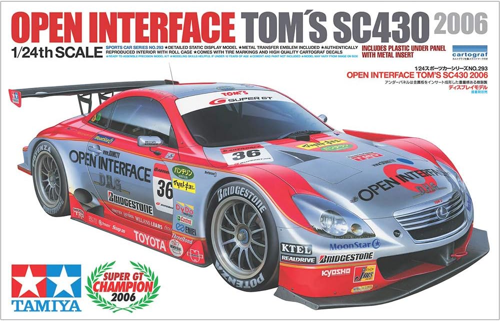 TAMIYA 24293 1:24 Open Interface Tom´S SC430 SGT 2006, Modellbausatz, Plastikbausatz, Bausatz zum Zu