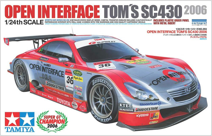 TAMIYA 24293 1:24 Open Interface Tom´S SC430 SGT 2006, Modellbausatz, Plastikbausatz, Bausatz zum Zu