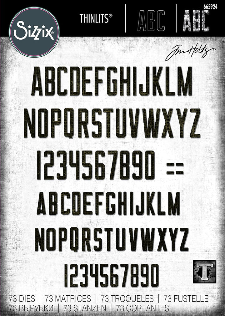 Thinlits Stanzformset 73PK Alphanumerische Theorie von Tim Holtz, Theorie