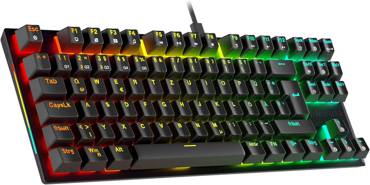 Oversteel - KOVAR USB Gaming TKL Tastatur, RGB beleuchtet, mechanischer Schalter Outemu Red, Anti-Gh