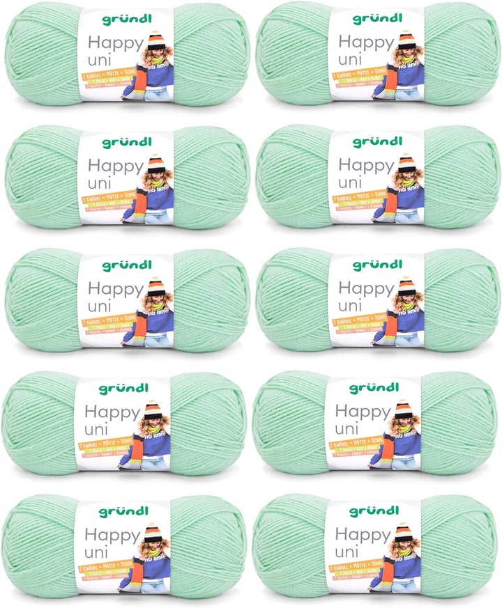 Gründl Happy uni (Strick- und Häkelgarn mit wollartigem Charakter aus 100% Polyacryl, Anti-Pilling,