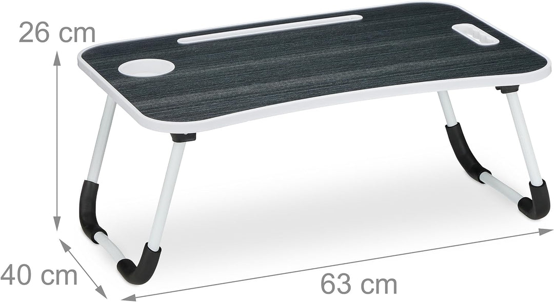 Relaxdays Laptoptisch für Bett & Couch, H x B x T: 26 x 63 x 40 cm, klappbarer Betttisch, Notebookti