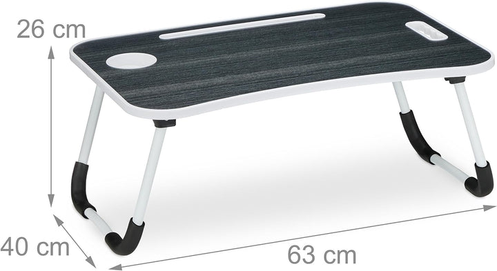 Relaxdays Laptoptisch für Bett & Couch, H x B x T: 26 x 63 x 40 cm, klappbarer Betttisch, Notebookti