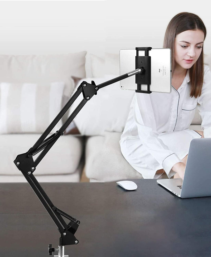 Tablet-Ständer für Bett, Verstellbarer und Faltbarer Tablet-Ständer mit 360-Grad-Drehung für iPhone,