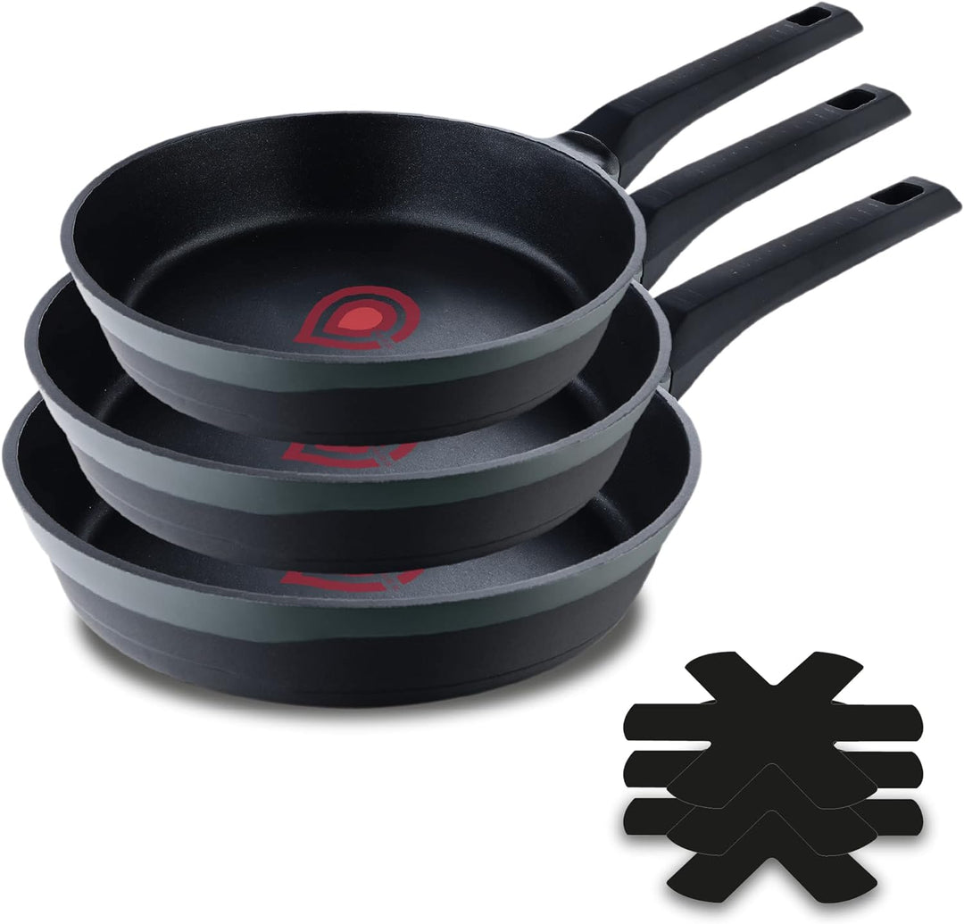 MasterPRO Gastro Reeco | 3er-Set Bratpfannen mit 20, 24 und 28 cm Durchmesser | Heatdot | Recycelter