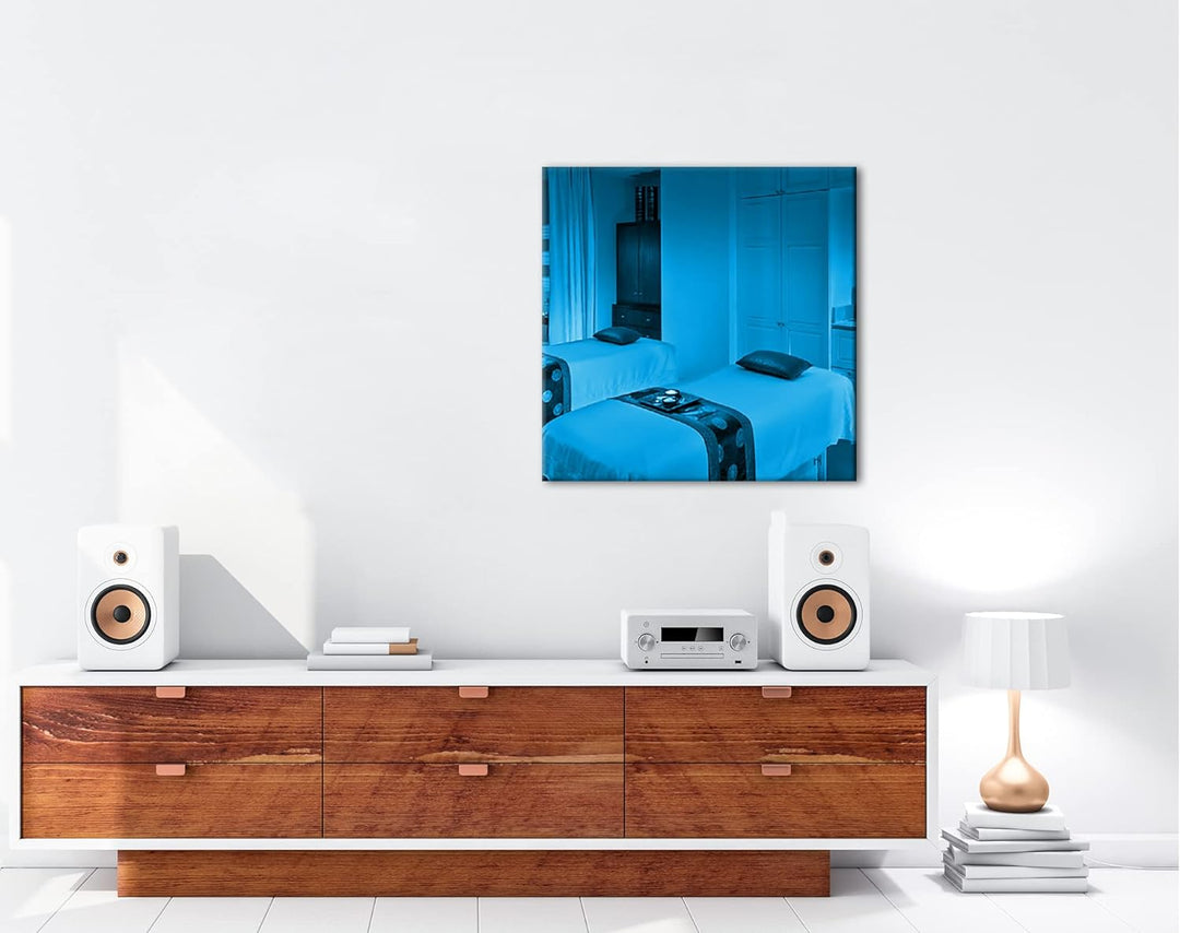 deyoli Luxuriöser Wellnessraum Format: 60x60 Effekt: Zeichnung als Leinwandbild, Motiv auf Echtholzr
