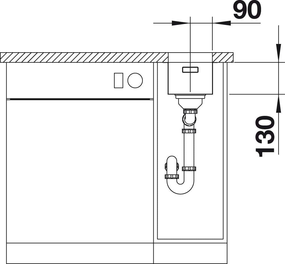 BLANCO ANDANO 180-U | Edelstahl | Einbauart: Unterbau | ohne Ablauffernbedienung, ohne Zubehör | 30e