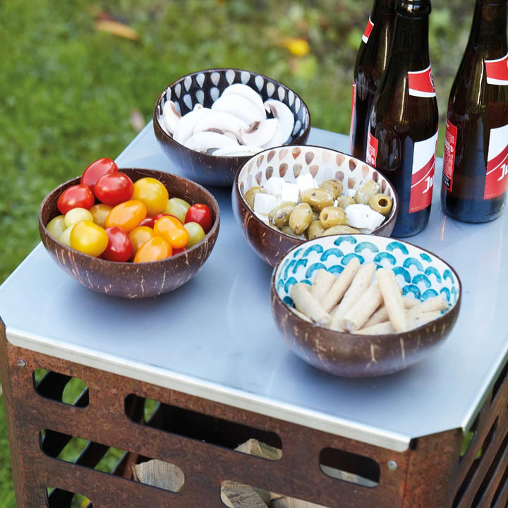 Barbecook Jill feuerschale, eckig, gartendeko rostoptik, Cortenstahl, 38 x 38 x 55 cm