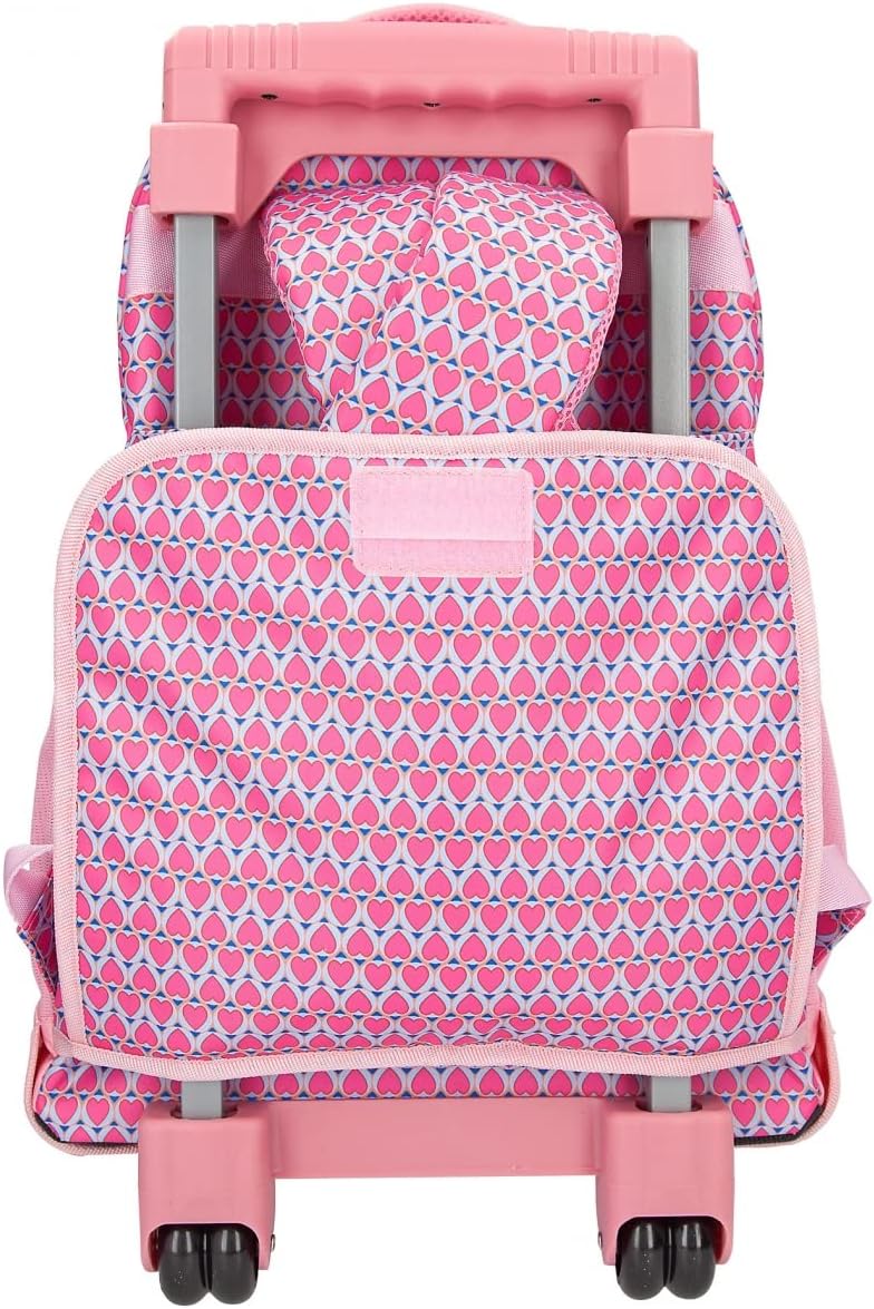 Depesche 11991 TOPModel Seventies - Schulrucksack mit Glitzer, Model-Motiv und coolem Herz-Muster, T