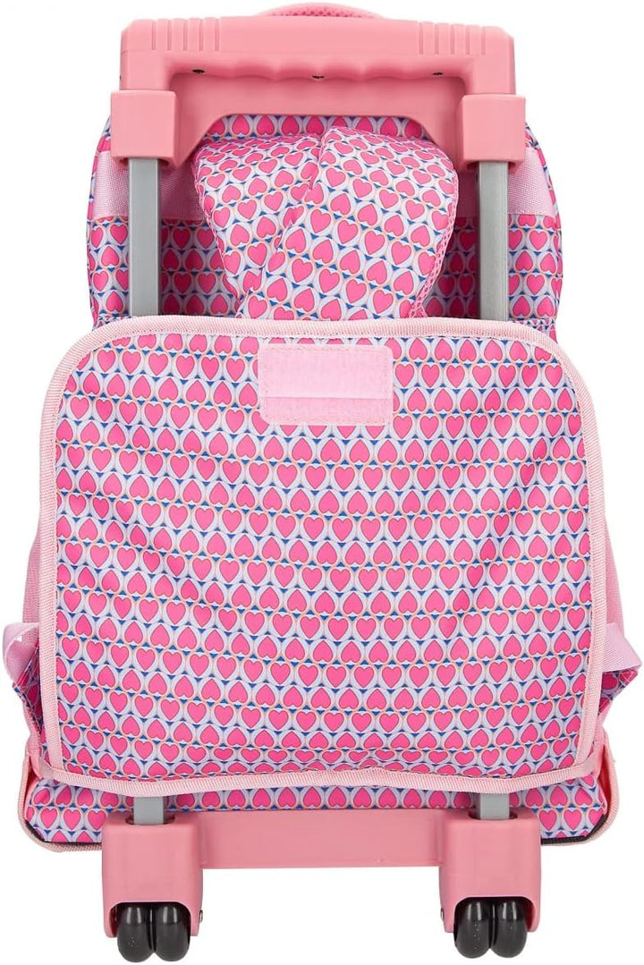 Depesche 11991 TOPModel Seventies - Schulrucksack mit Glitzer, Model-Motiv und coolem Herz-Muster, T