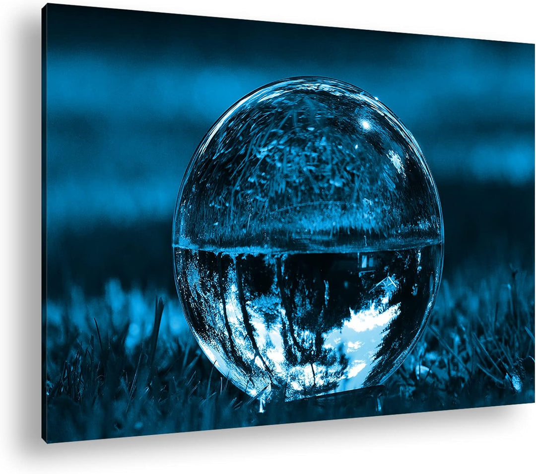 deyoli Umgedrehte Welt Format: 80x60 Effekt: Monocrome Blau als Leinwandbild, Motiv fertig gerahmt a