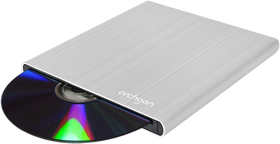 Archgon, Externer DVD Brenner Player G, PC, Mac, USB 3.0 USB-C, M-Disk, Slot Load Disc Drive, Alu, S