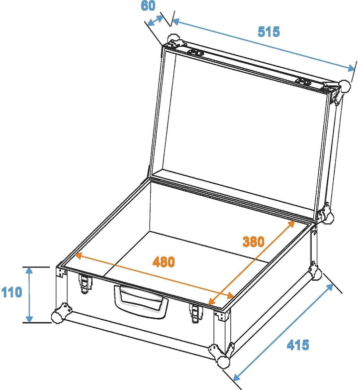 ROADINGER Universal-Koffer-Case FOAM GR-1 schwarz | Flightcase mit flexibler Schaumstoffeinlage, 480