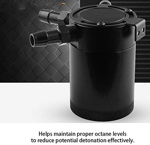 EVGATSAUTO Universal Baffled 2-Port Compact Baffled Oil Catch Tank Ölfangdose Compact Baffled Oil Ca