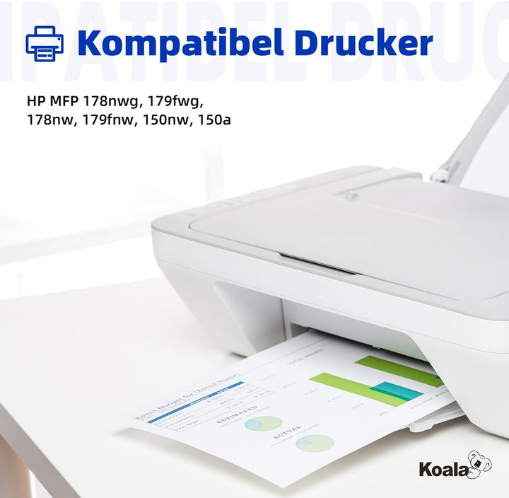 Koala Kompatibel als Ersatz für HP 117A Toner Set W2070A W2071A W2072A W2073A für Color Laser MFP 17