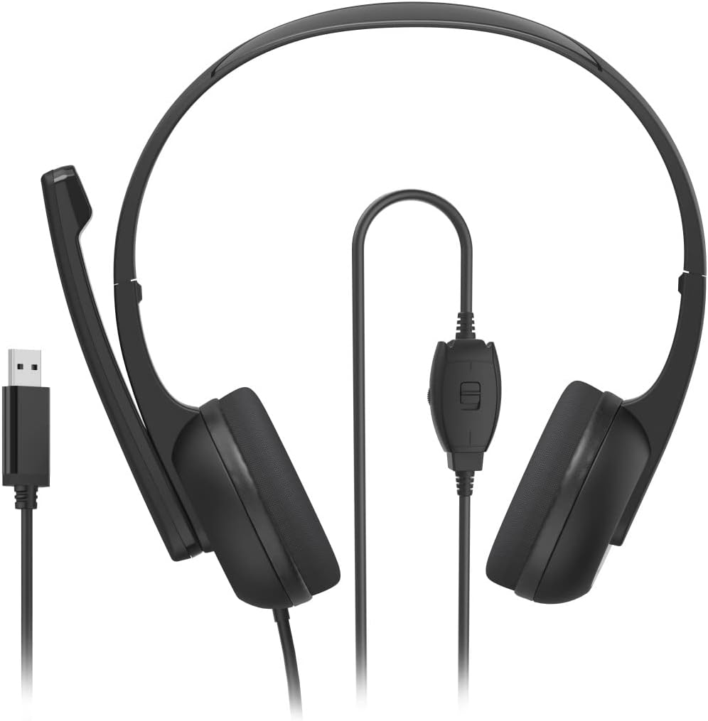 Hama Headset mit Mikrofon (kabelgebundene Kopfhörer USB A Anschluss, Aux, Stereo Headphones mit Kabe