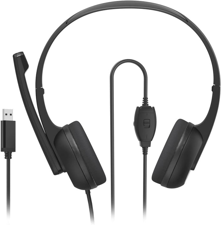 Hama Headset mit Mikrofon (kabelgebundene Kopfhörer USB A Anschluss, Aux, Stereo Headphones mit Kabe