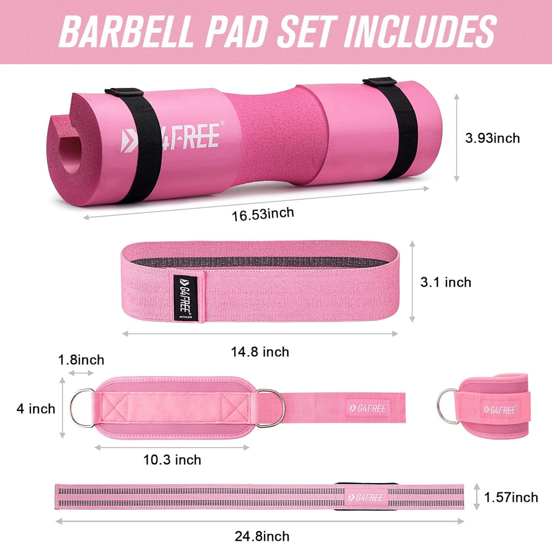 G4Free 9er Set Langhantel Polster/Nackenpolster/Barbell Pad für Kniebeugen/Hip Thrusts/Lunges/Olympi