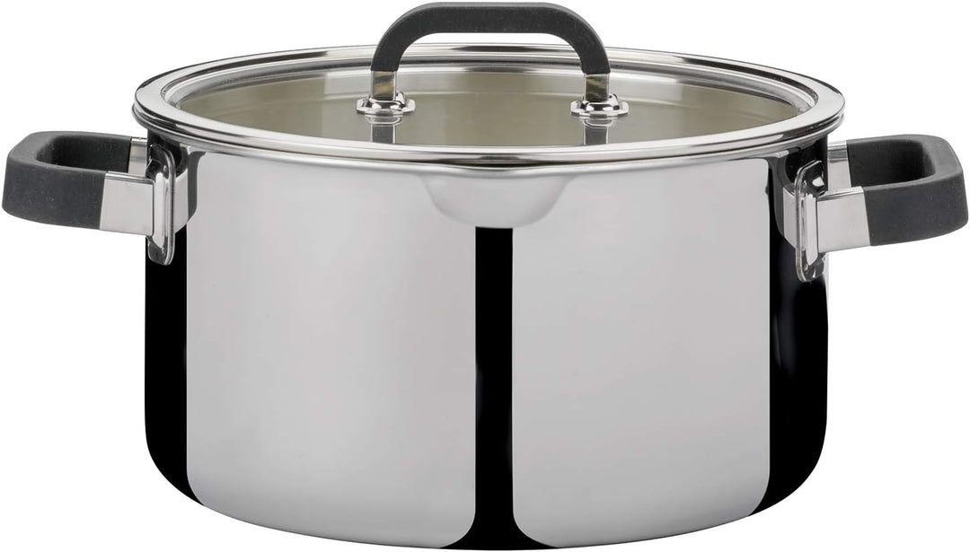 Spring KP0315540624 Fusion 2+ Fleischtopf, 24 cm, 5-Lagen-Mehrschichtmaterial, Griffe mit Silikonumm