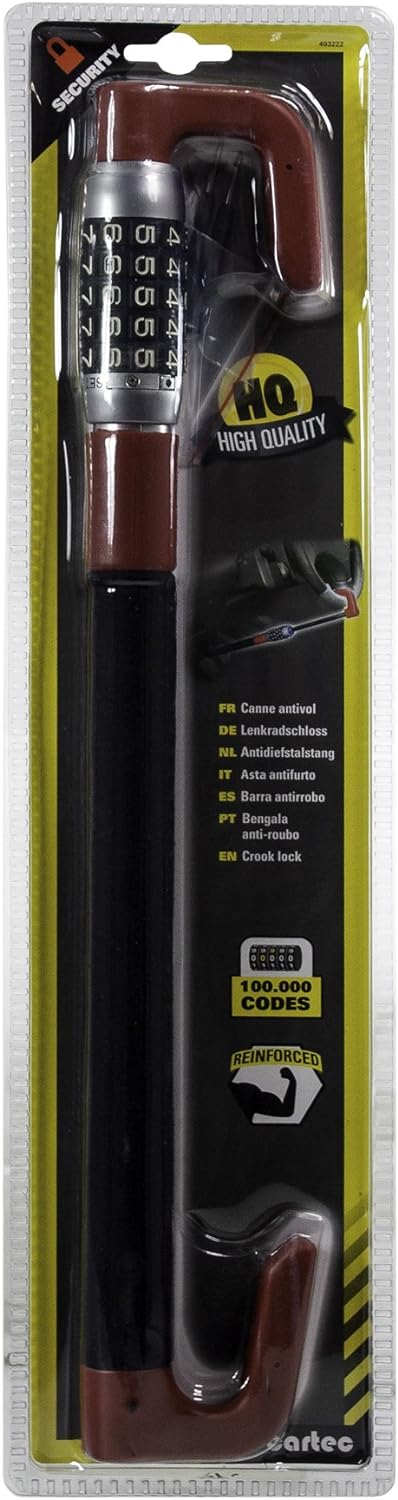 Cartec Anti-Diebstahl-Pedalcane/Autolenkrad, Codesperre