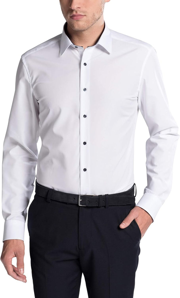 eterna Langarm Hemd Slim FIT Chambray unifarben
