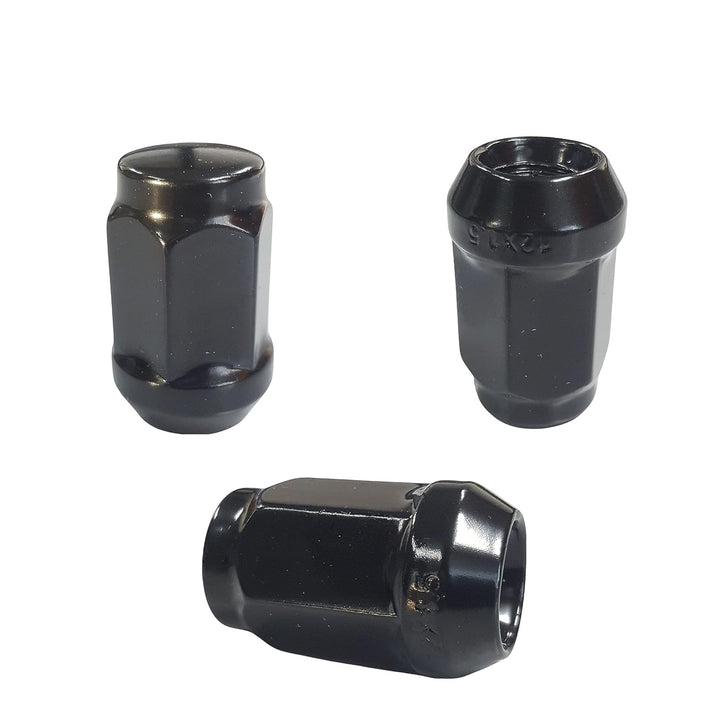 TRACER 20 schwarze Radmuttern Kegelbund geschlossen M14x1,5 kompatibel mit Chrysler, Ford, Land Rove