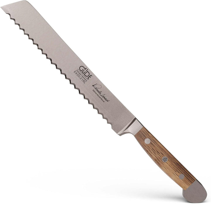 Güde Solingen - Brotmesser Links und Rechtshänder geschmiedet, 21 cm, Fasseichenholz, ALPHA FASSEICH