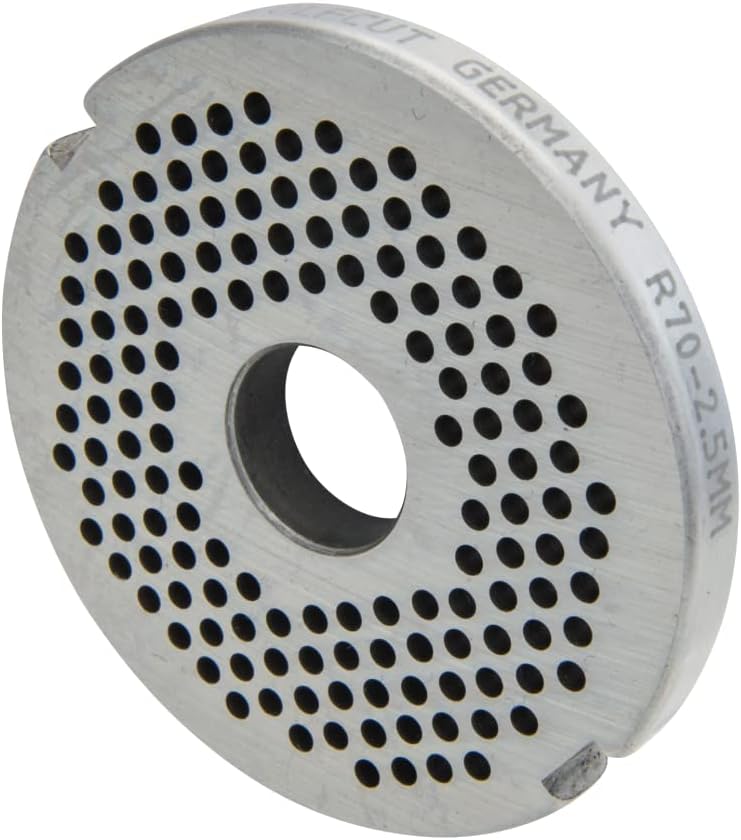 Wolfcut Lochscheiben codiert mit 2 Nuten kompatibel mit Fleischwolf FEUMA TW-R70 (2,5 mm), 2,5 mm