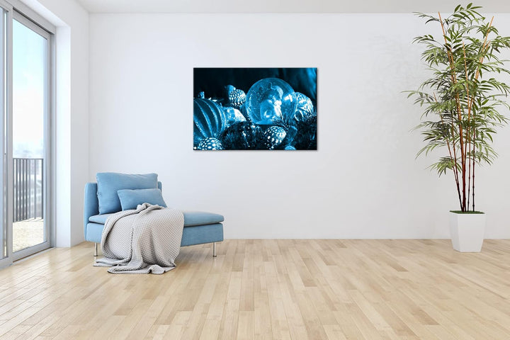 deyoli kleiner Engel in einer Kugel Format 80x60 Effekt: Monocrome Blau als Leinwandbild, Motiv fert