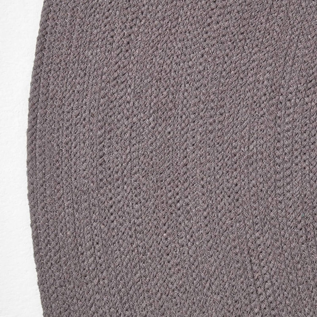 Homescapes runder Teppich 120 cm, dunkelgrau, geflochtener Bettvorleger aus Baumwolle, Wendeteppich,