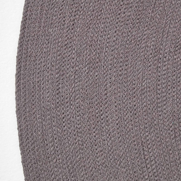 Homescapes runder Teppich 120 cm, dunkelgrau, geflochtener Bettvorleger aus Baumwolle, Wendeteppich,