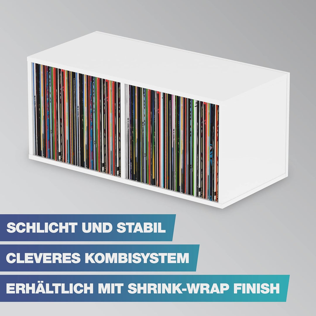 Glorious Record Box white 230 - 115 Platten pro Fach, bis zu 230 Platten im 12''-Format, problemlos